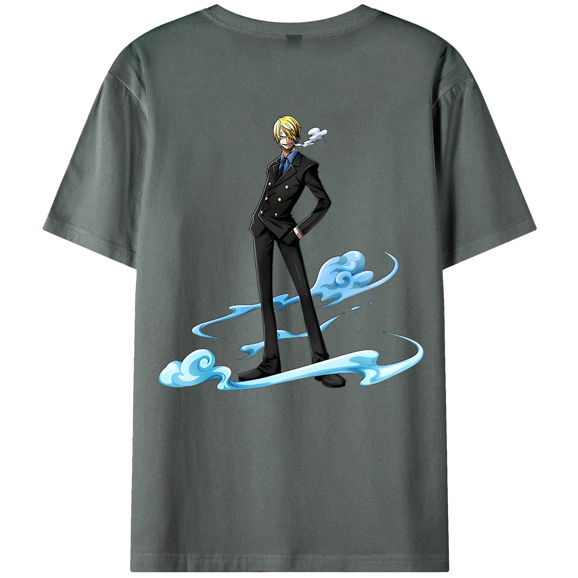 （画像用） ワンピース サンジ ONE PIECE Sanji 綿100％ メンズ半袖Tシャツ（バックプリント） 通気性